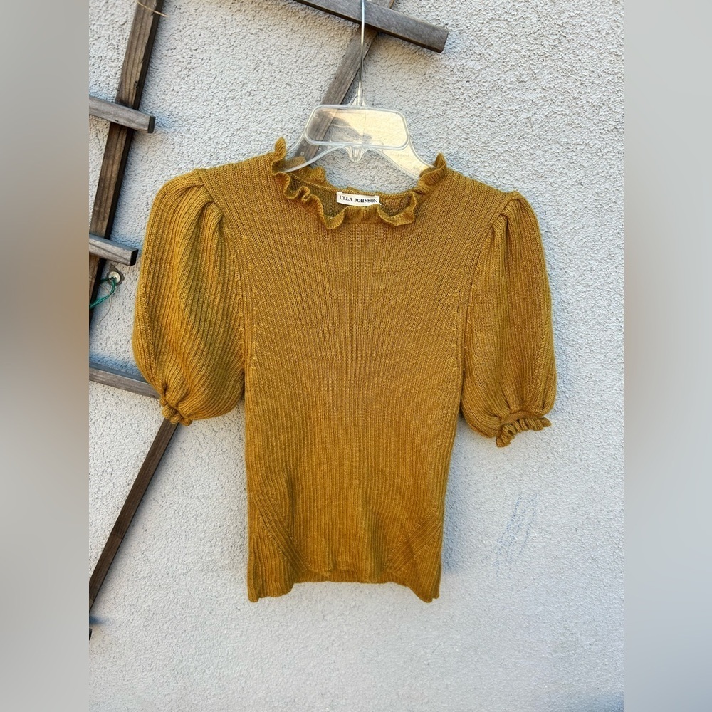 Ulla Johnson Monroe Alpaca Puff Sleeve Sweater Marigold